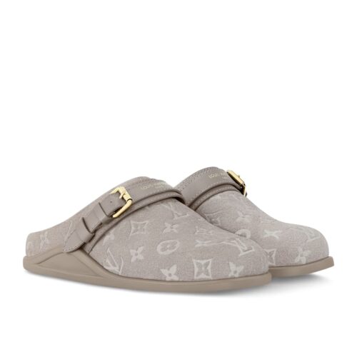 Louis Vuitton To Go Flat Comfort Clog Suede Mule Hazelnut Brown 1AHLVP