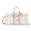 Louis Vuitton X Takashi Murakami Keepall Bandoulière 45 Monogram Canvas Shoulder Bag White Multicolored 45cm M13742