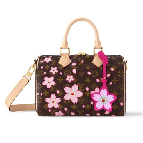 Louis Vuitton X TM Speedy Bandoulière 25 Cherry Blossom Handle Bag Sakura Brown 25Cm M14174