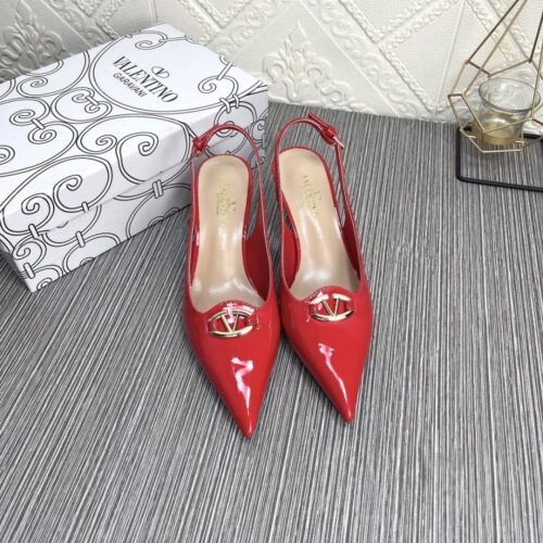 Alternative view of Valentino Vlogo The Bold Edition Slingback Pumps 60mm In Patent Leather Red