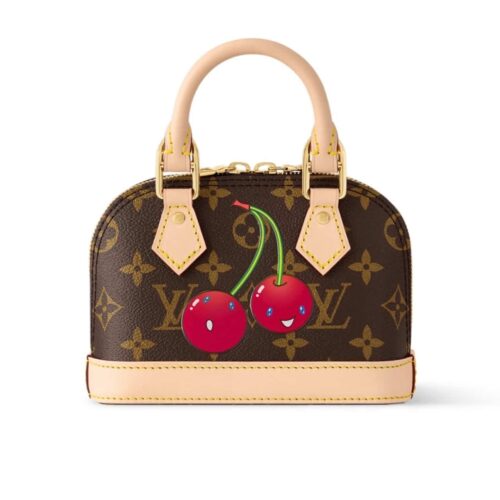 Louis Vuitton X Takashi Murakami Nano Alma Monogram Cerise Handle Bag Brown 16 Cm M13416