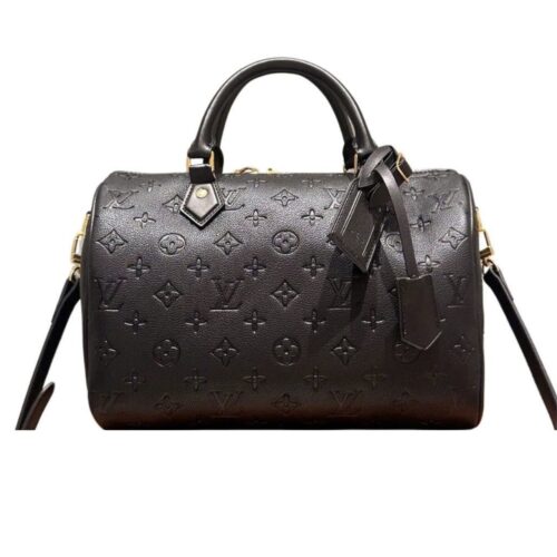 Louis Vuitton Speedy Soft Monogram Empreinte Shoulder Bag Black 30cm