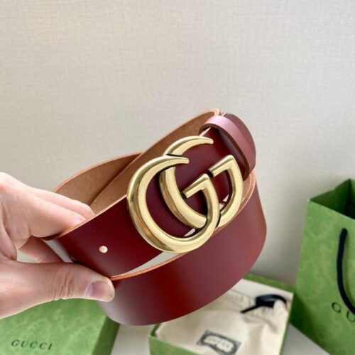 Alternative view of Gucci Gg Marmont Thin Belt Brown 409417 Caaai 2535