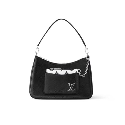 Louis Vuitton Marelle Epi Leather Shoulder Bag Black 25Cm M80689