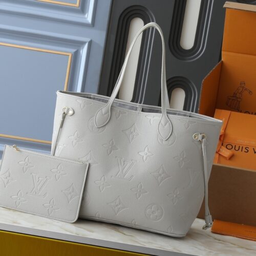 Alternative view of Louis Vuitton Neverfull MM Monogram Empreinte Tote Bag Brume 31Cm M13758