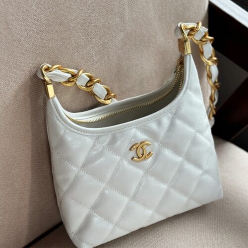 Alternative view of Chanel Gabrielle Small Smooth Leather Hobo Bag White 22cm