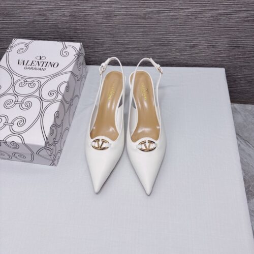 Alternative view of Valentino Vlogo The Bold Edition Slingback Pumps 60mm In White