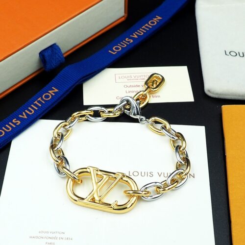 Alternative view of Louis Vuitton Everyday Chain Lv Bracelet Gold And Silver