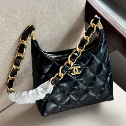 Alternative view of Chanel Gabrielle Small Smooth Leather Hobo Bag Black 22cm