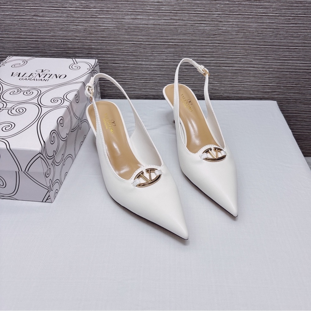 Valentino Vlogo The Bold Edition Slingback Pumps 60mm In White - Image 3