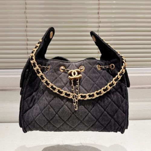 Alternative view of Chanel 25 Small Washed Denim Handbags Black 26cm AS5293 B20520 U0725