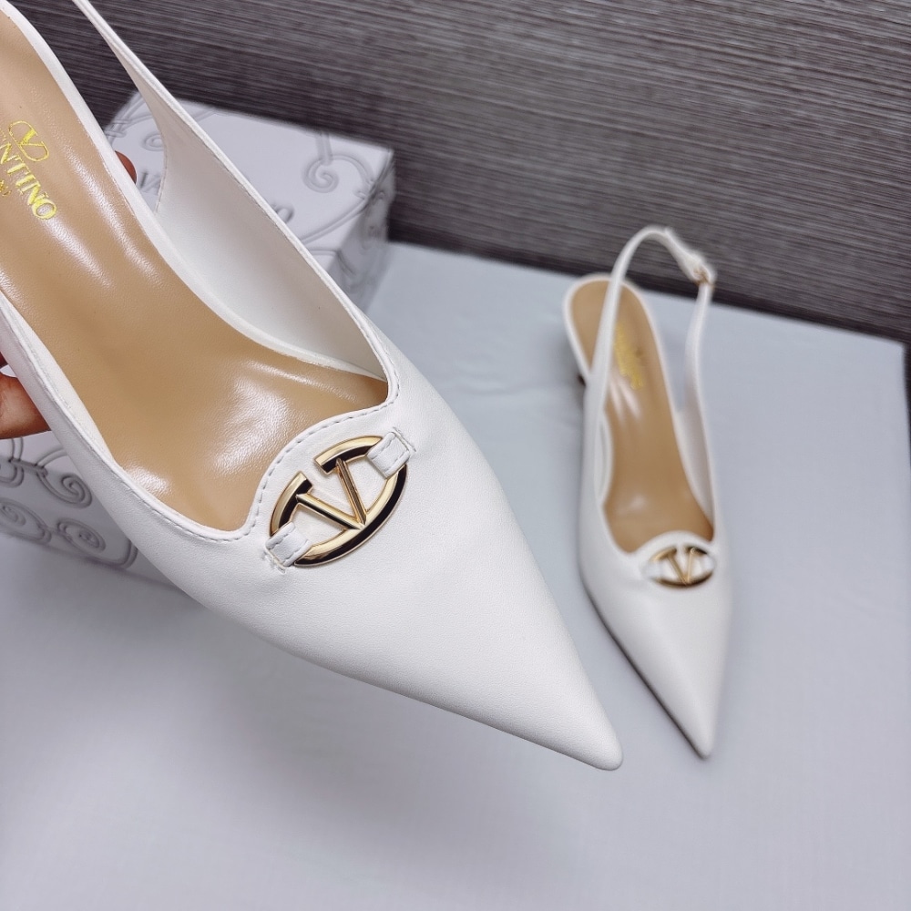 Valentino Vlogo The Bold Edition Slingback Pumps 60mm In White - Image 4
