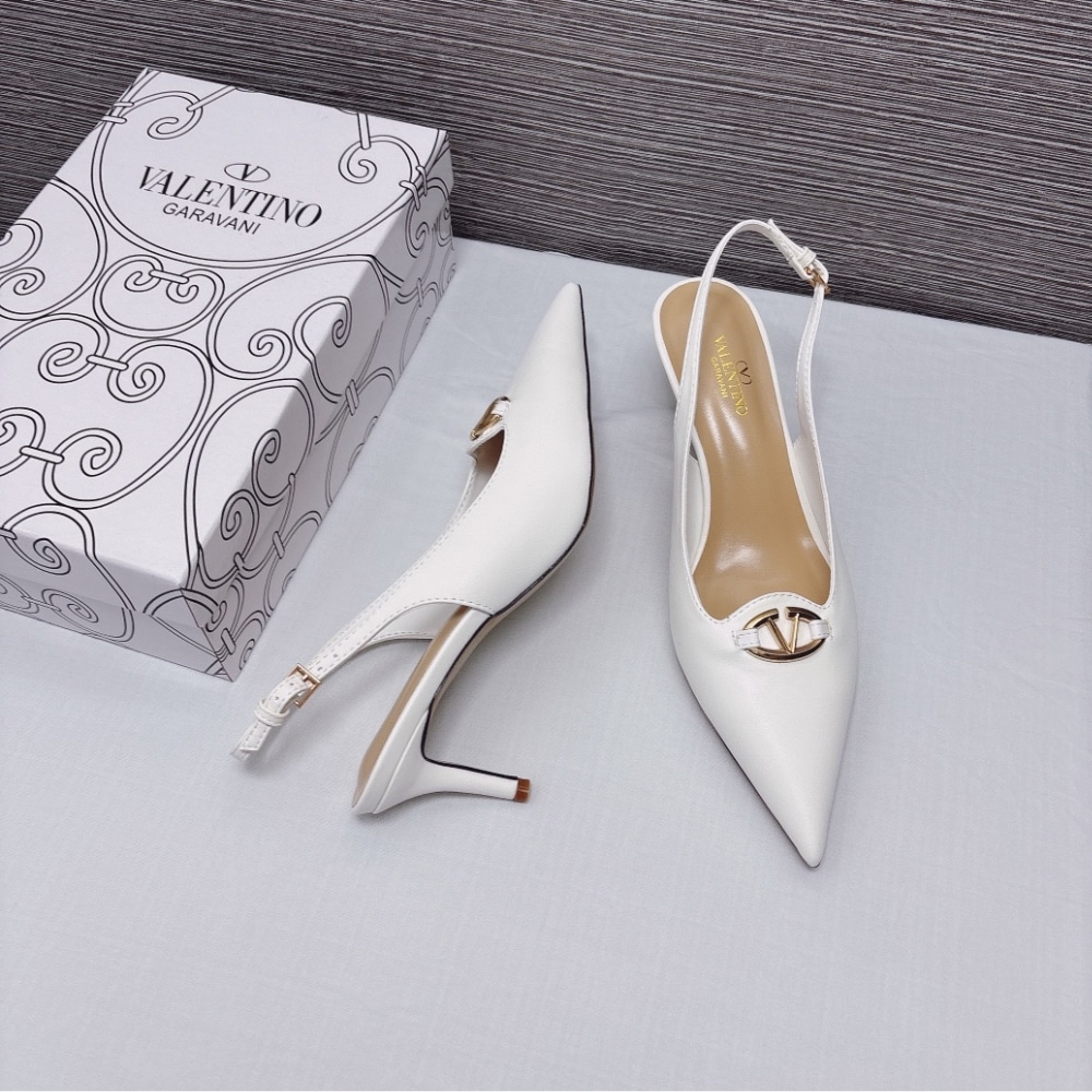 Valentino Vlogo The Bold Edition Slingback Pumps 60mm In White - Image 10