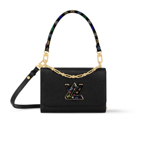 Louis Vuitton X Takashi Murakami Twist MM Epi Leather Shoulder Bag Black 23cm M13243