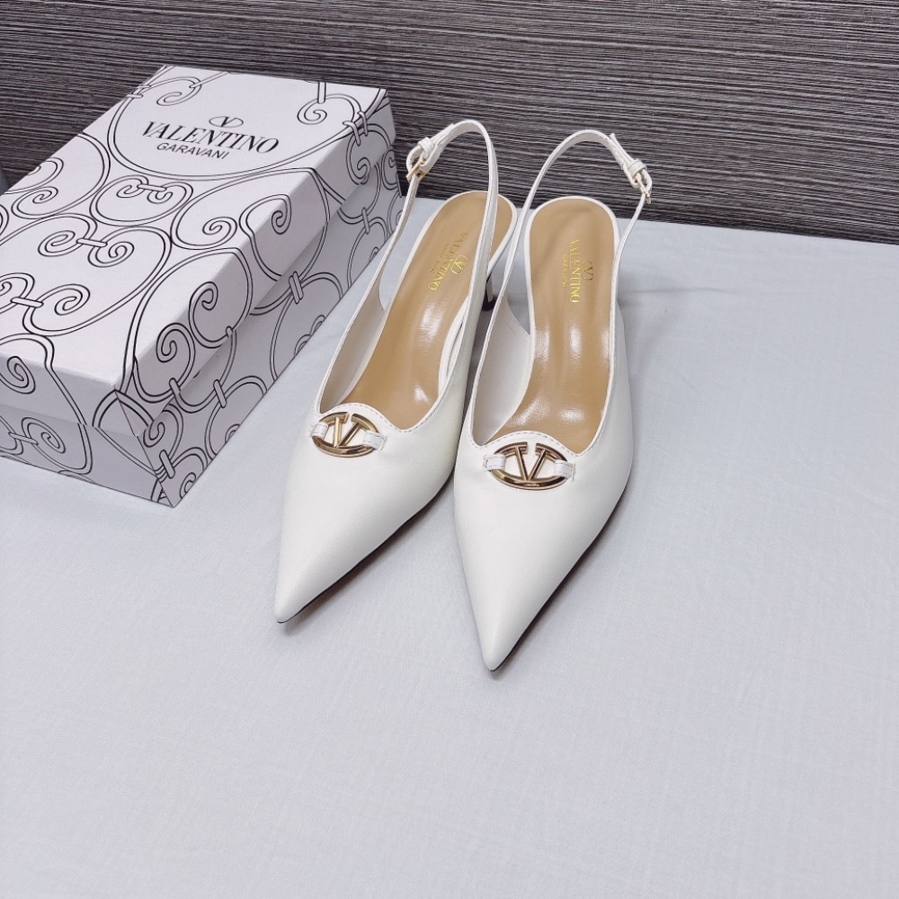 Valentino Vlogo The Bold Edition Slingback Pumps 60mm In White - Image 9