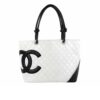 Chanel Cambon Line Large Smooth Leather Shopping Totes White 41cm