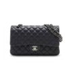 Chanel Classic Medium Smooth Leather Flap Bag Black 25cm A01113 Y01480 94305