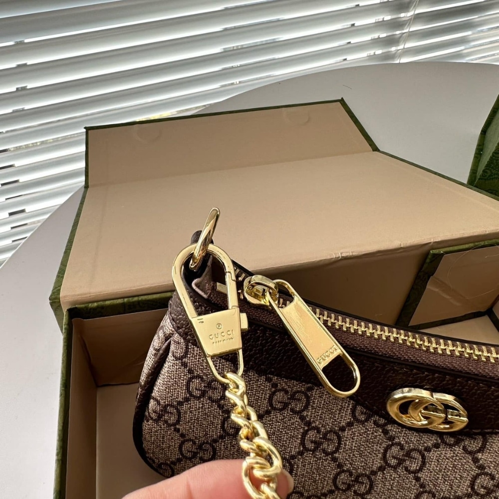 Gucci Ophidia Mini GG Supreme Canvas Shoulder Bag Beige Ebony 20Cm 764960 K9GSG 8367 - Image 4