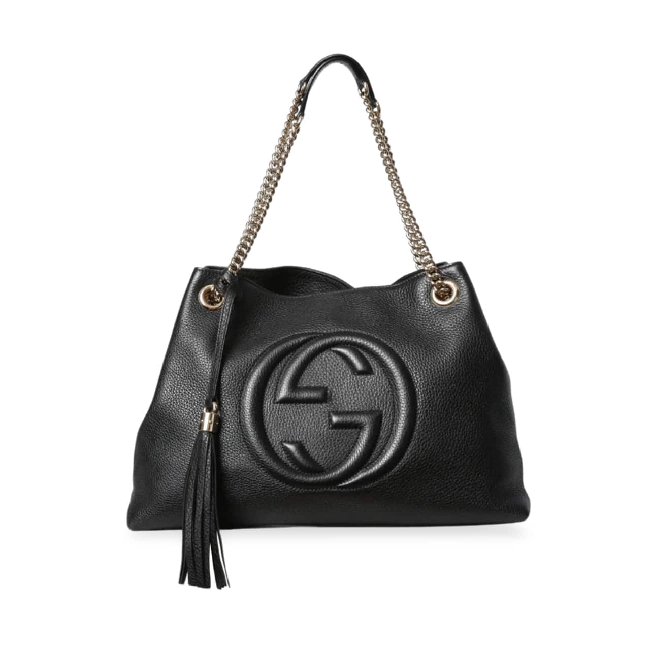 Gucci Soho Leather Shoulder Bag Black 38Cm