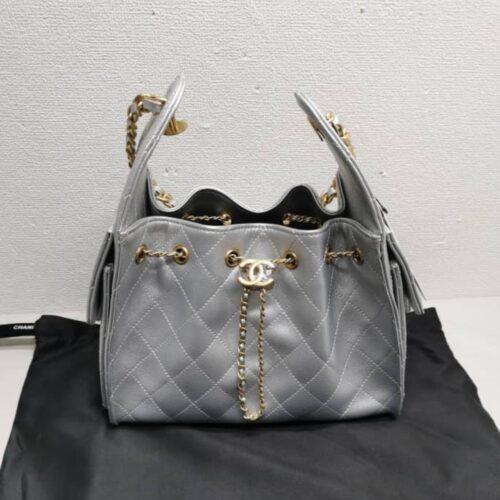 Alternative view of Chanel 25 Small Metallic Handbags Silver 26cm AS5293 B20405 NZV67