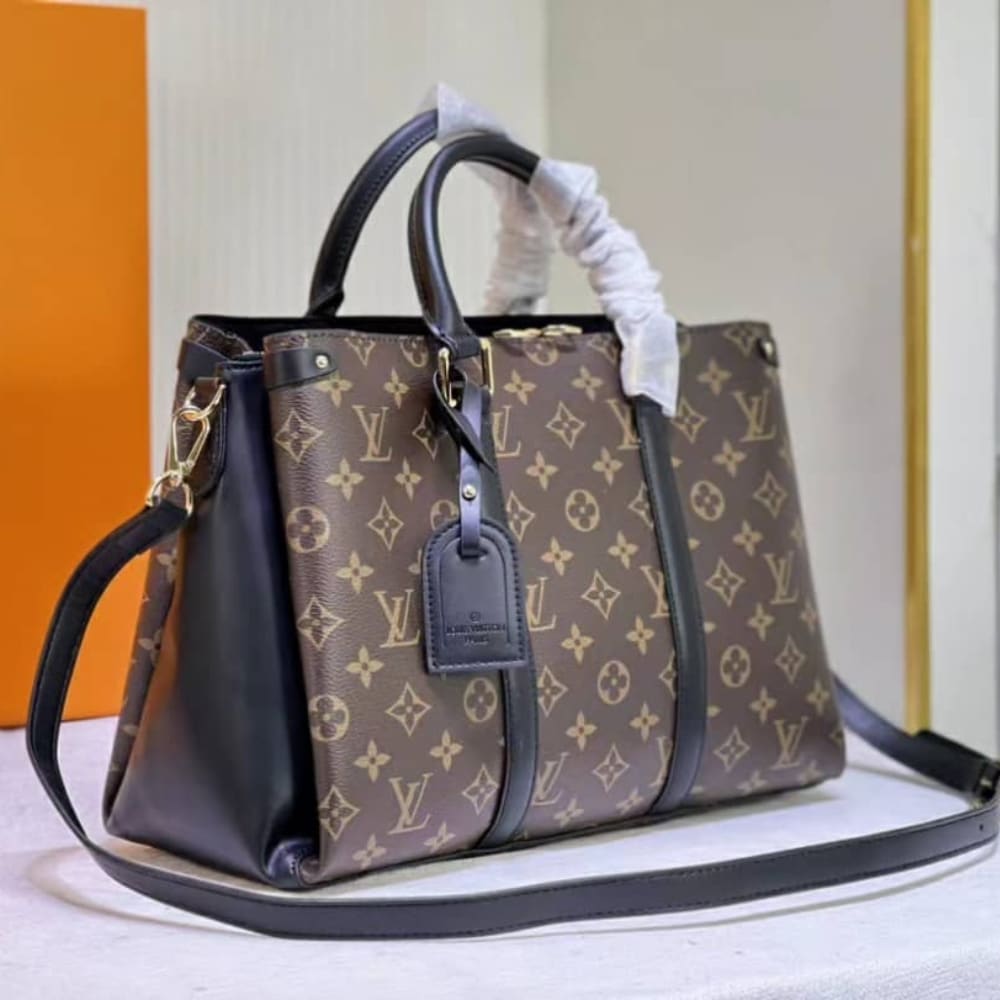 Louis Vuitton Soufflot MM Monogram Canvas Handle Bag Black 36Cm M44817 - Image 4