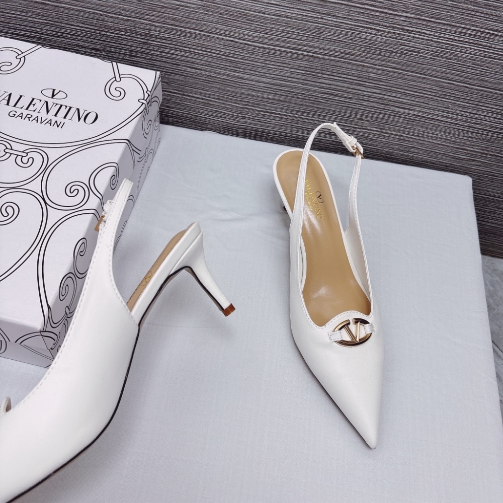 Valentino Vlogo The Bold Edition Slingback Pumps 60mm In White - Image 5