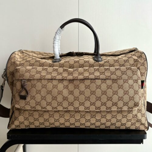 Alternative view of Gucci Medium Gg Duffle Bag Beige And Dark Brown 45Cm 800185 Faduj 9854
