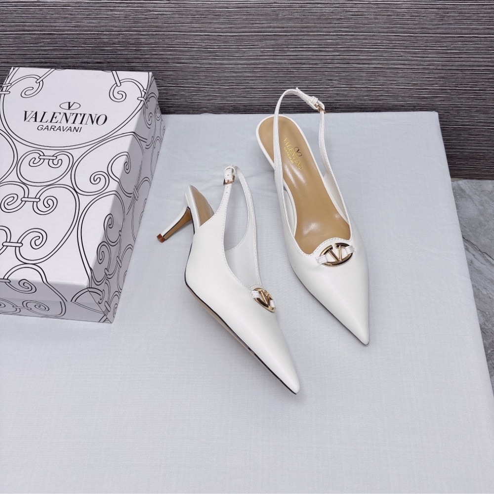 Valentino Vlogo The Bold Edition Slingback Pumps 60mm In White - Image 6