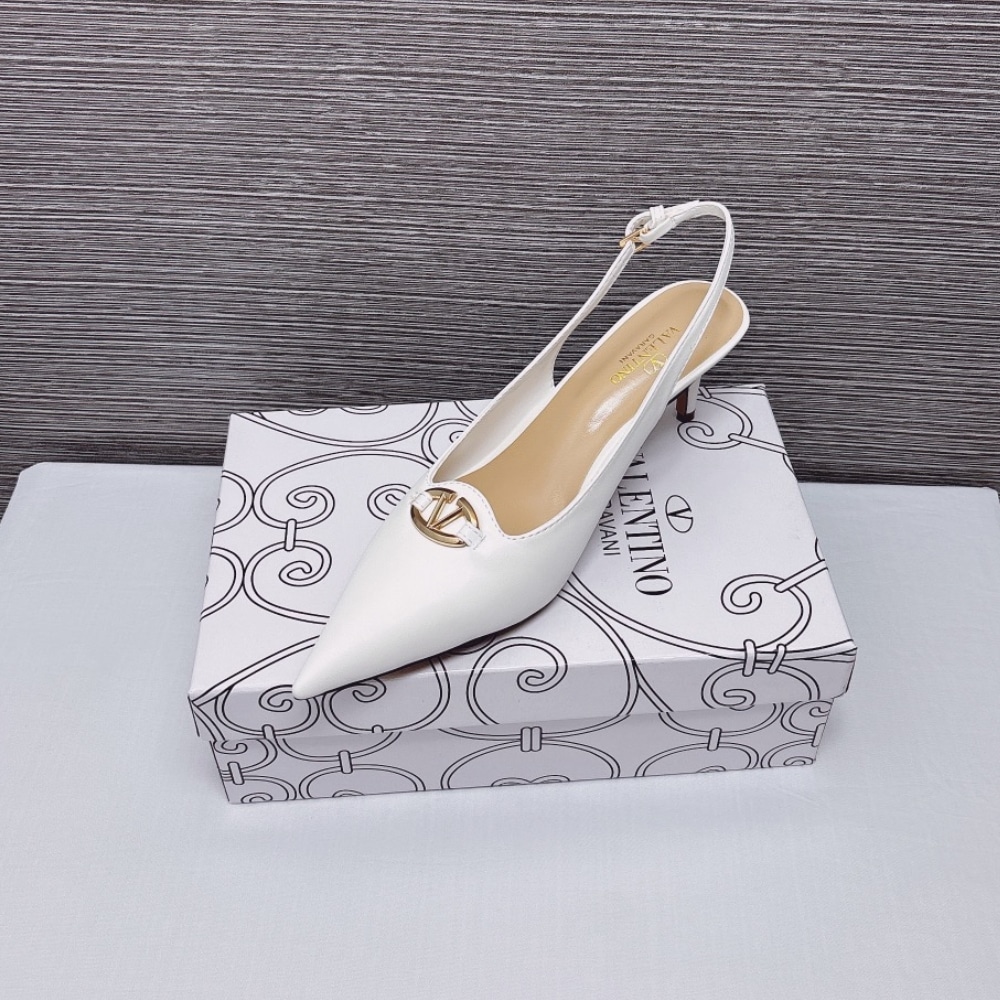 Valentino Vlogo The Bold Edition Slingback Pumps 60mm In White - Image 8