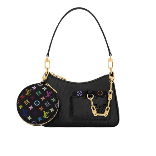 Louis Vuitton X TM Marellini Epi Leather Shoulder Bag Black 19Cm M13099