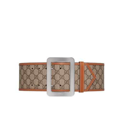 Gucci Lunar New Year GG Wide GG Supreme Canvas Belt Beige And Ebony 95Mm ‎718505 Fabfb 9871