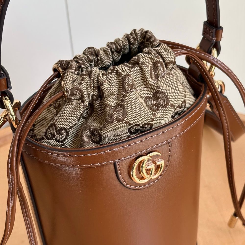Gucci Ophidia Mini Bucket Bag Brown 20Cm 760201 AACP4 2342 - Image 6