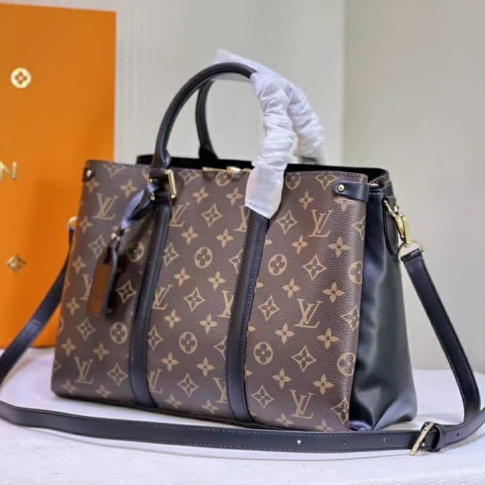 Louis Vuitton Soufflot MM Monogram Canvas Handle Bag Black 36Cm M44817 - Image 3