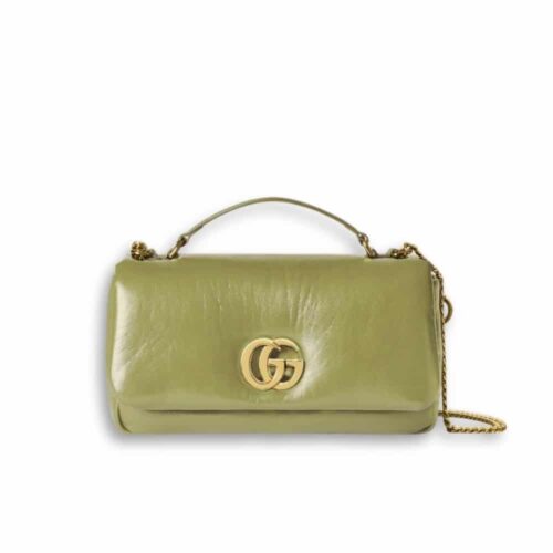Gucci GG Milano Mini Leather Shoulder Bag Olive Green 21Cm 806017 AAD5X 3037