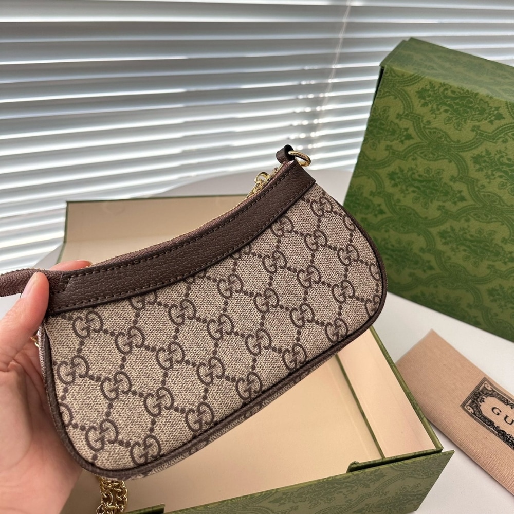 Gucci Ophidia Mini GG Supreme Canvas Shoulder Bag Beige Ebony 20Cm 764960 K9GSG 8367 - Image 3