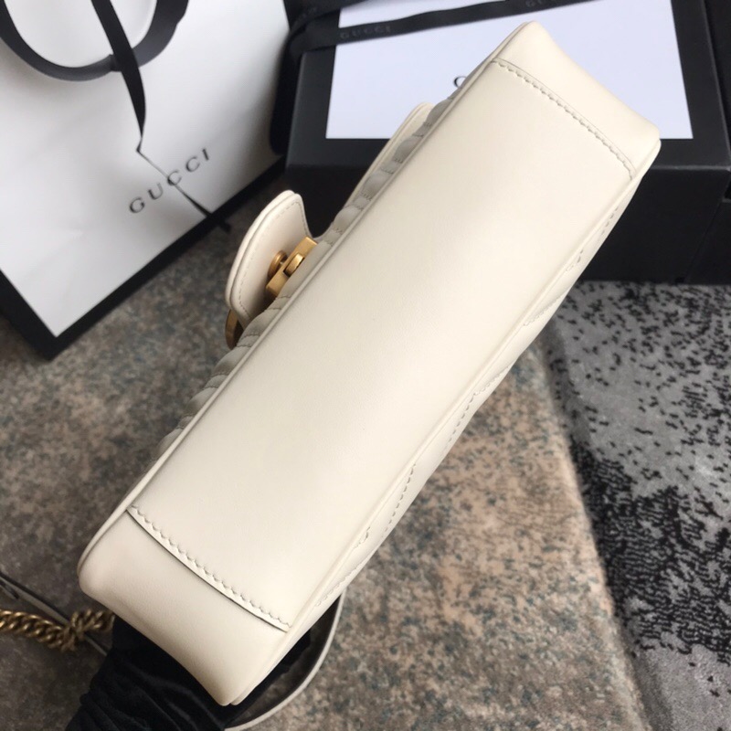 Gucci GG Marmont Mini Matelasse Leather Shoulder Bag White 22Cm 446744 DTDIT 9022 - Image 6