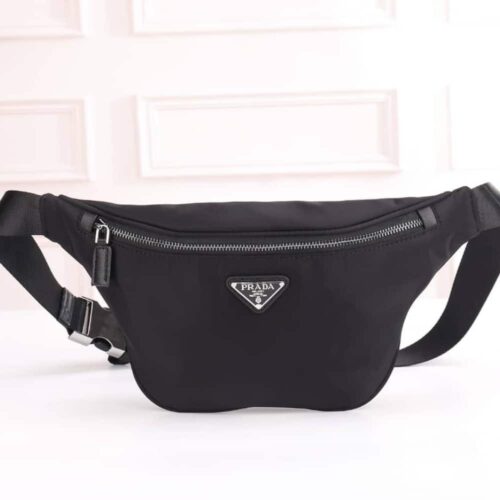 Alternative view of Prada Re-Nylon and Saffiano Leather Belt Bag Black 30cm 2VL033 2DMH F0002 V OOM