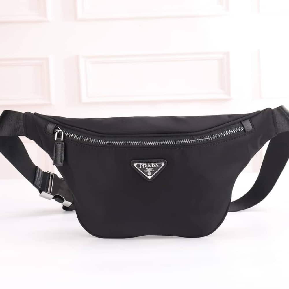 Prada Re-Nylon and Saffiano Leather Belt Bag Black 30cm 2VL033 2DMH F0002 V OOM - Image 2