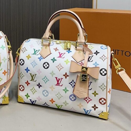 Alternative view of Louis Vuitton X TM Speedy Bandoulière 25 Monogram Canvas Handle Bag Multicolor White 25cm M13085