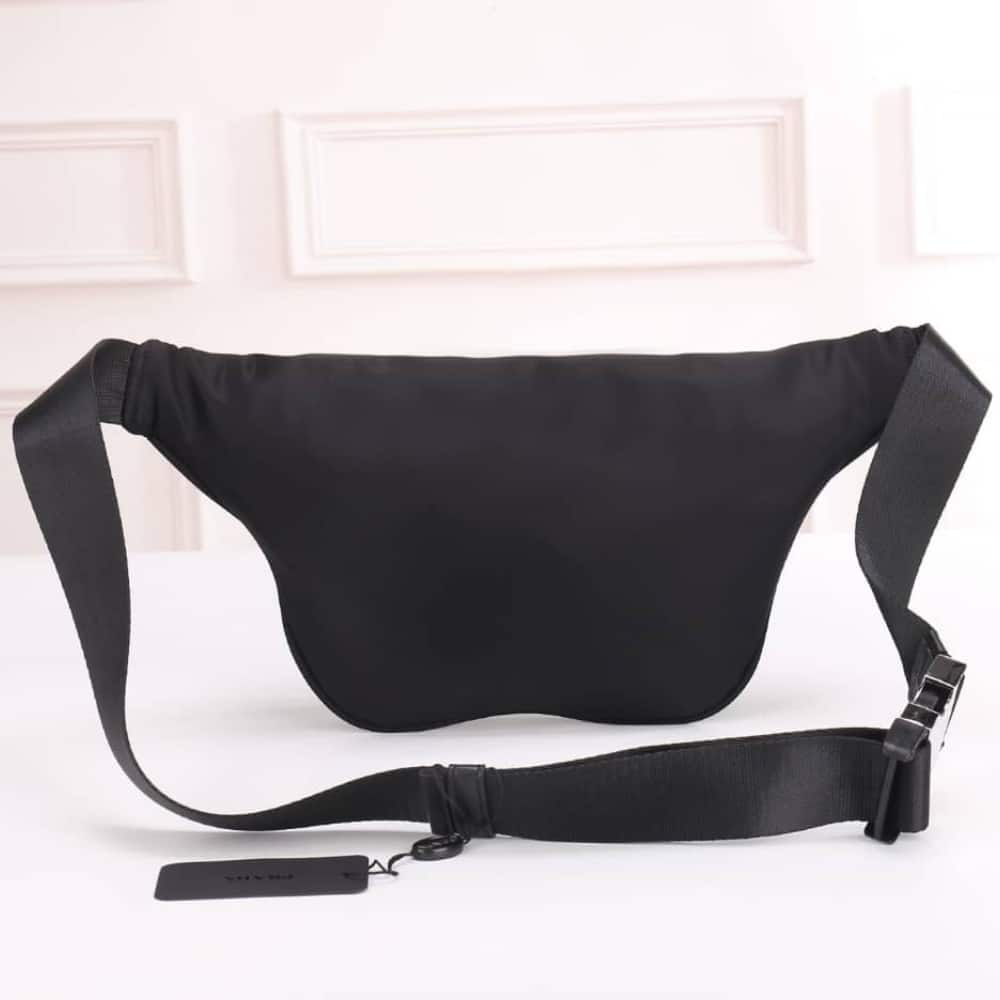 Prada Re-Nylon and Saffiano Leather Belt Bag Black 30cm 2VL033 2DMH F0002 V OOM - Image 3