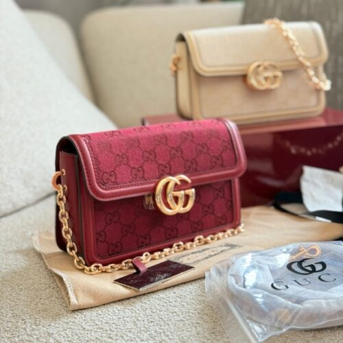 Alternative view of Gucci Go Small Shoulder Bag Rosso Ancora Red 21Cm 826761 Faekl 6207