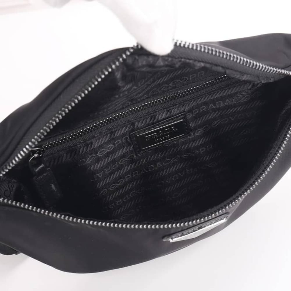 Prada Re-Nylon and Saffiano Leather Belt Bag Black 30cm 2VL033 2DMH F0002 V OOM - Image 5