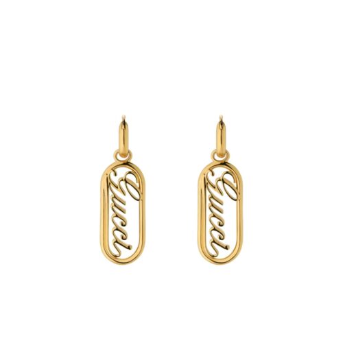 Gucci Metal Hoop Earrings Gold 796874 I4600 8005