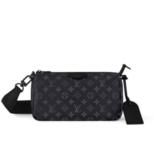 Louis Vuitton Pochette Accessoire Monogram Eclipse Shoulder Bag Black 24Cm