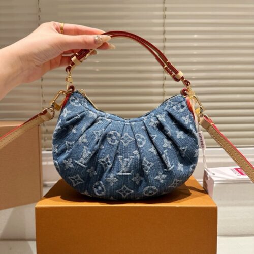 Alternative view of Louis Vuitton Pochette Valley Small Monogram Denim Handle Bag Blue 21cm M13571