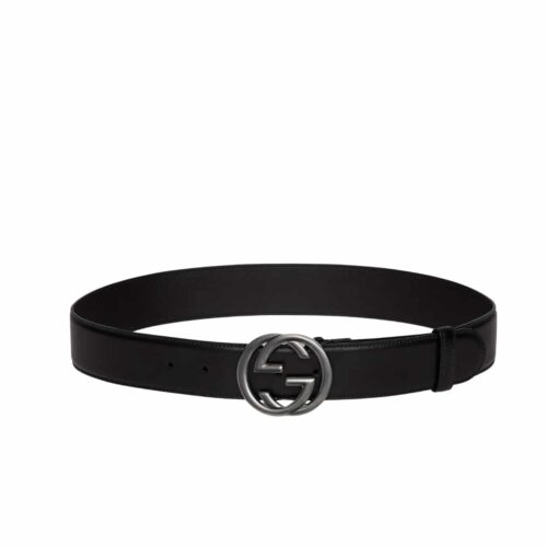Gucci Interlocking G Leather Belt Black 40Mm 774153 0Ya0V 1000
