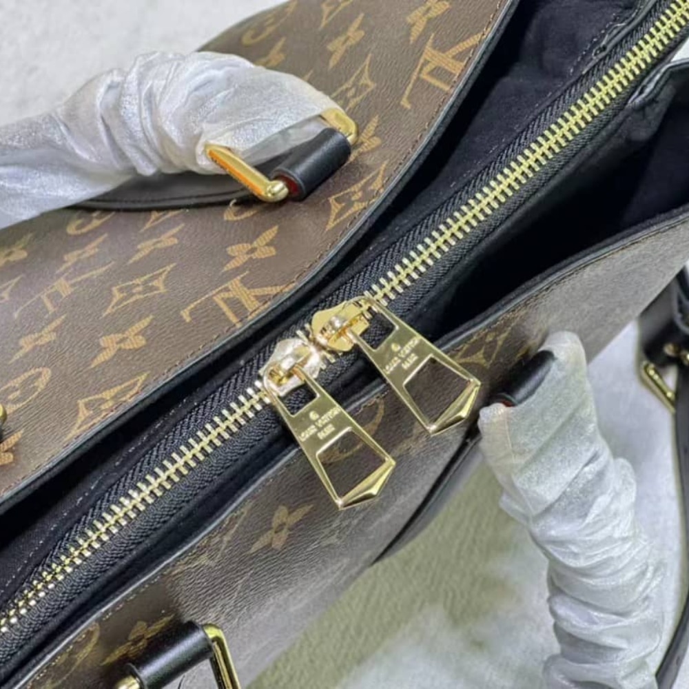 Louis Vuitton Soufflot MM Monogram Canvas Handle Bag Black 36Cm M44817 - Image 8