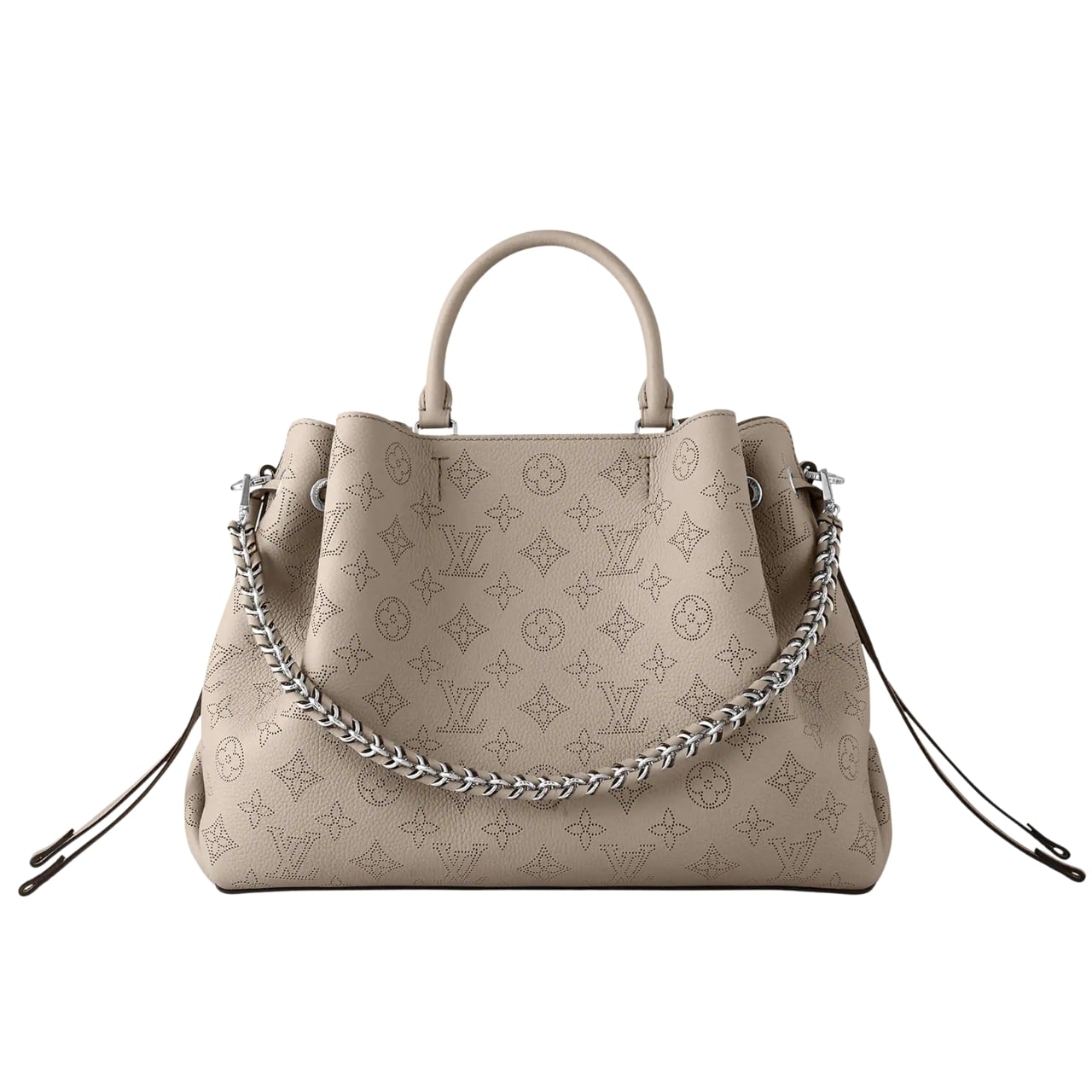 Louis Vuitton Bella Tote Mahina Leather Bucket Bag Galet Grey 32Cm M59201
