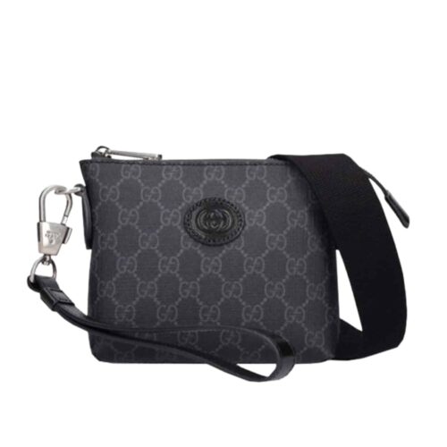 Gucci GG Supreme Canvas Messenger Bag Black 29Cm 723306 92THN 1000