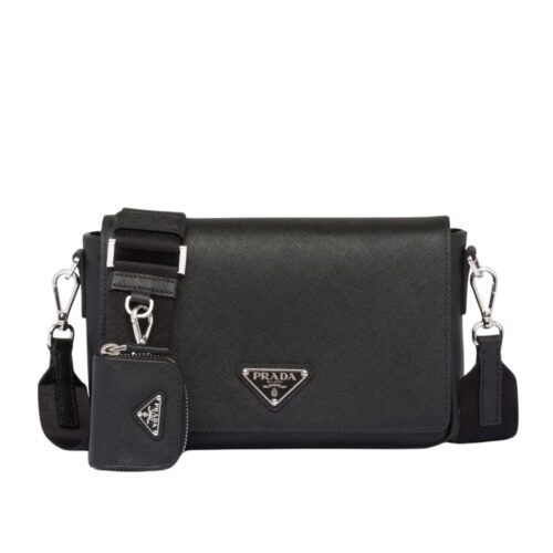 Prada Saffiano Leather Shoulder Bag Black 22cm 2VD059 9Z2 F0002 V OOO